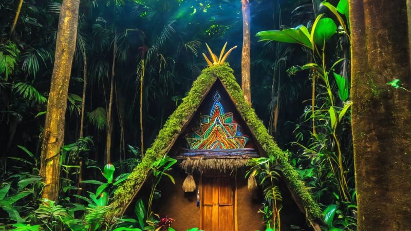 Ayahuasca ceremony participant experiencing spiritual transformation
