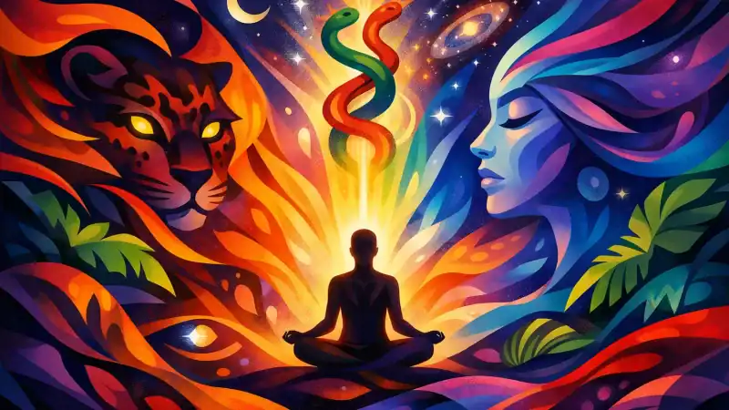 Meditation with spirit animals for ayahuasca journey preparation.