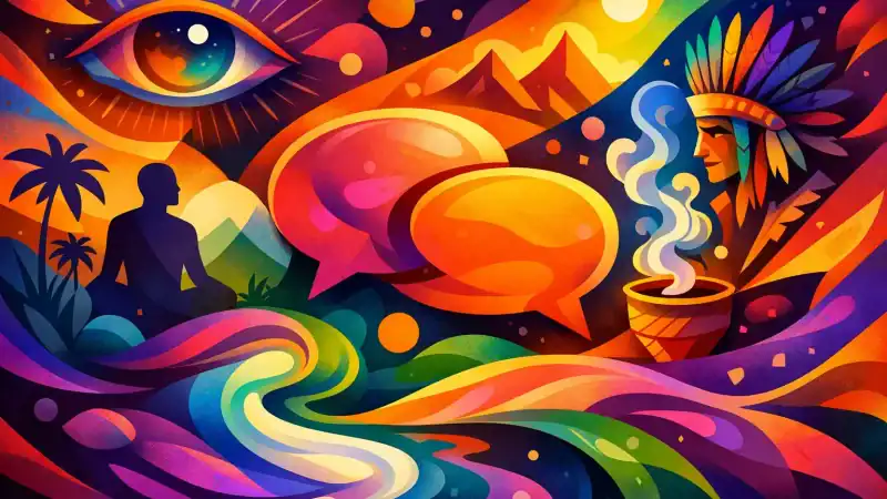Vibrant psychedelic art depicting mind expansion and spiritual awakening themes.