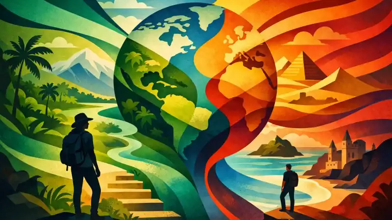 Diverse retreat destinations around the world with nature, mountains, beaches, and cultural sites.